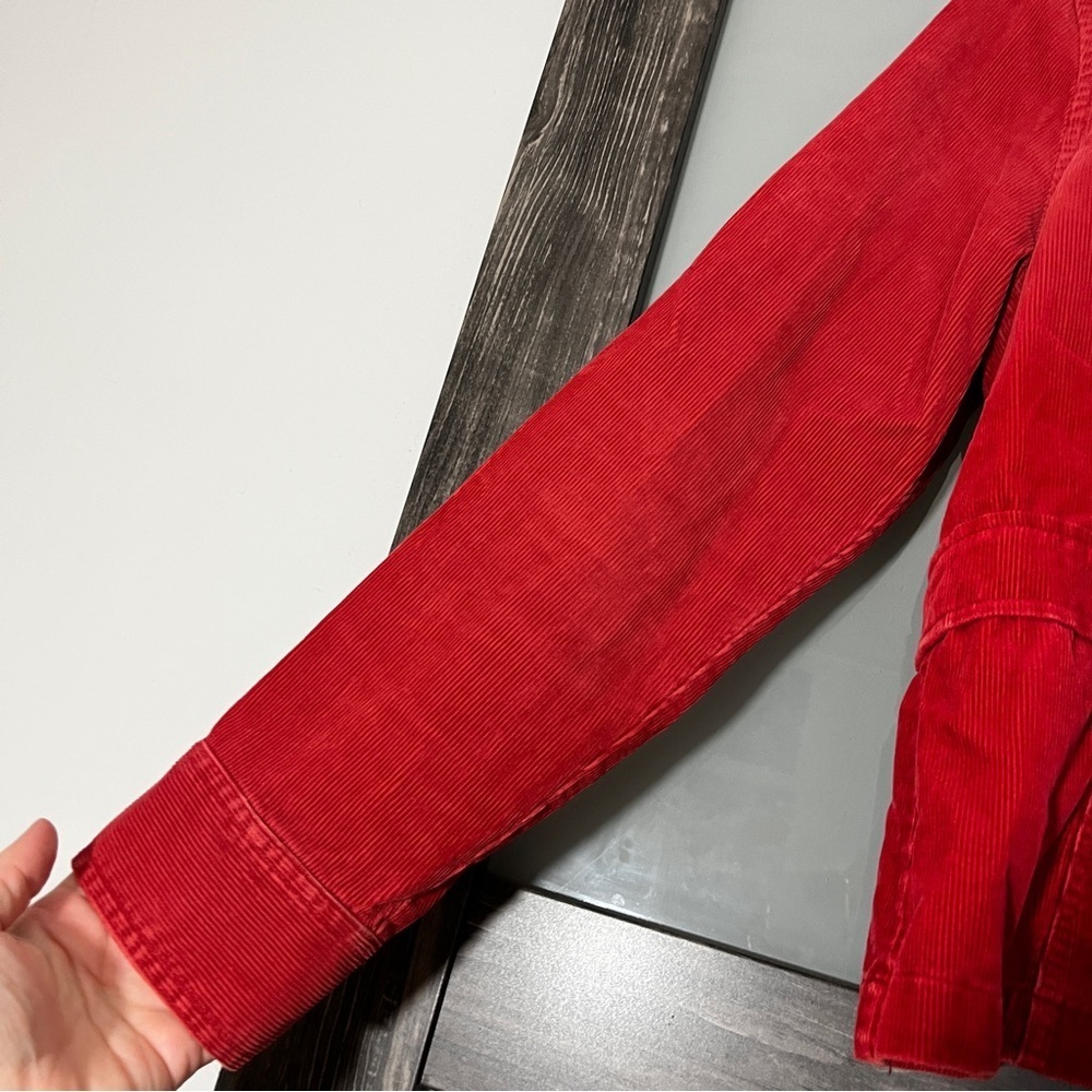 Old Navy Vintage 90's/Y2K Women's Large Red Corduroy Jacket Western Chores - Picture 2 of 7